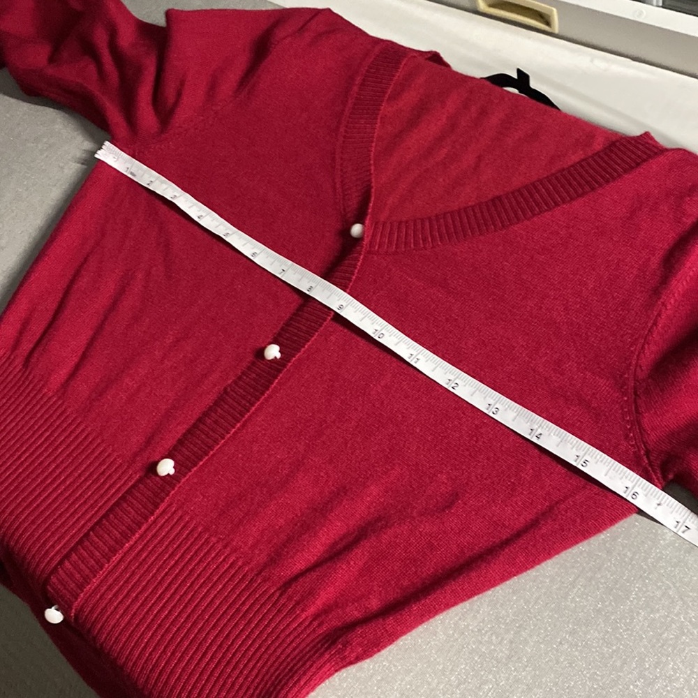 NWOT Crimson Faux Pearl Peplum Sweater - Picture 8 of 10